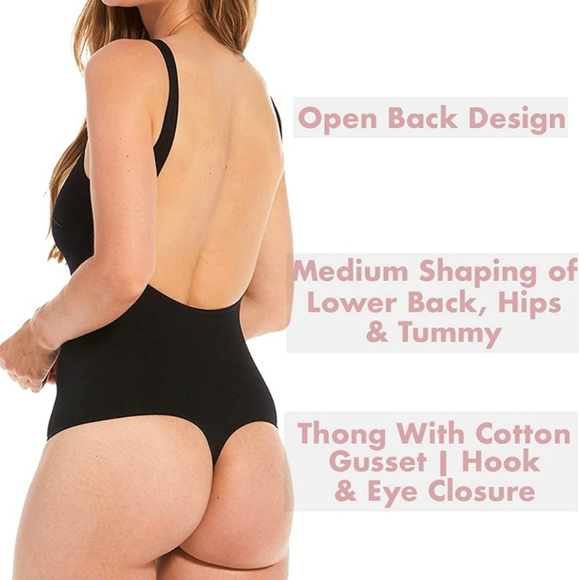 Two Magic Bodyfashion Extreme Low Back Thong Bodybriefer Pkg of 2 Black/Cream - Picture 10 of 13